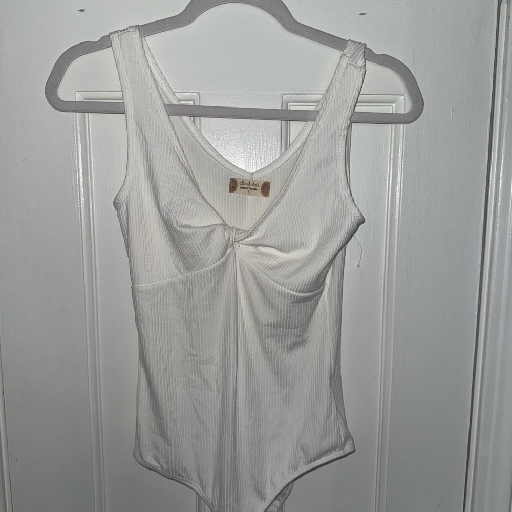 Altard State White Ribbed Bodysuit